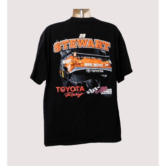 Tony Stewart Toyota Racing Tee Shirt XL Black NASCAR Home Depot Joe Gibbs Racing - Picture 1 of 7